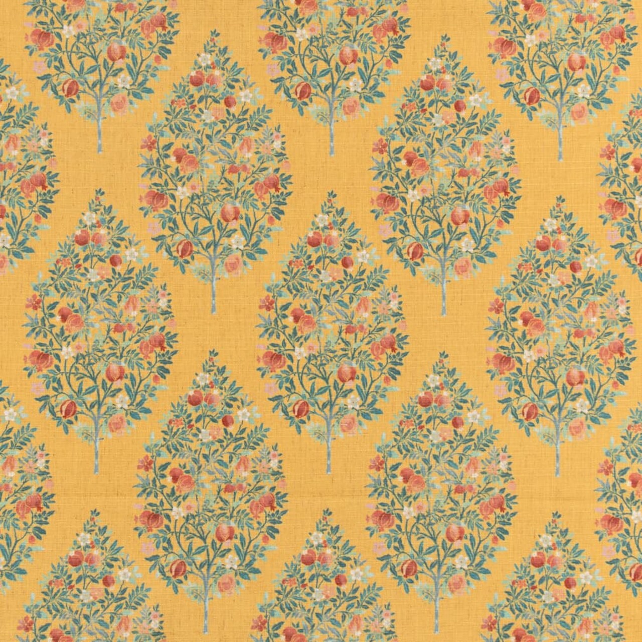 Amber - Aqua & Teal,Gold & Yellow Floral Upholstery Fabric 54 Inches"